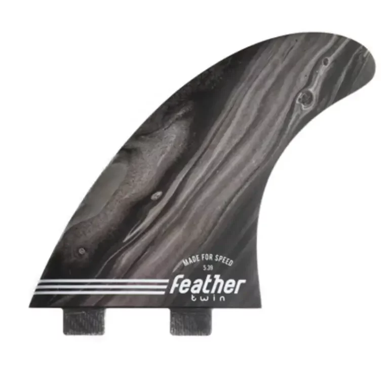 Feather fins derive Twin Fin black and white plug FCS